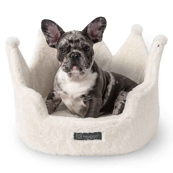 Nandog Pet Gear Cloud Ivory Super Soft Luxe Crown Bed Pawpy Kisses