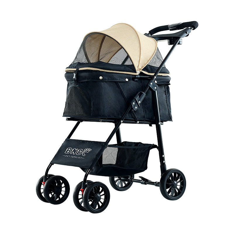 BNDC Pet Stroller 102 (Khaki) For Dogs & Cats For Less Than 10kg