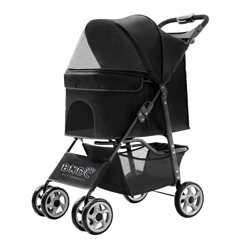 BNDC Pet Stroller 102 (Black) For Dogs & Cats Below 5kg