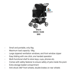 BNDC Pet Stroller 102 (Black) For Dogs & Cats Below 5kg
