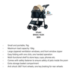 BNDC Pet Stroller 102 (Khaki) For Dogs & Cats For Less Than 10kg