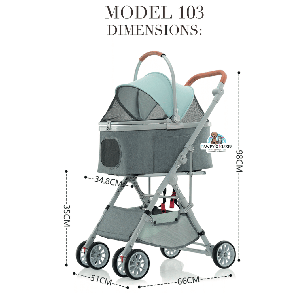 BNDC Pet Stroller 103 (Mint Green) For Dogs & Cats