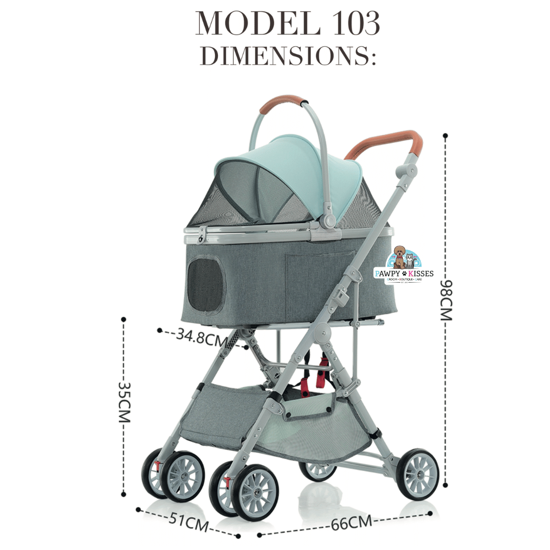 BNDC Pet Stroller 103 (Mint Green) For Dogs & Cats