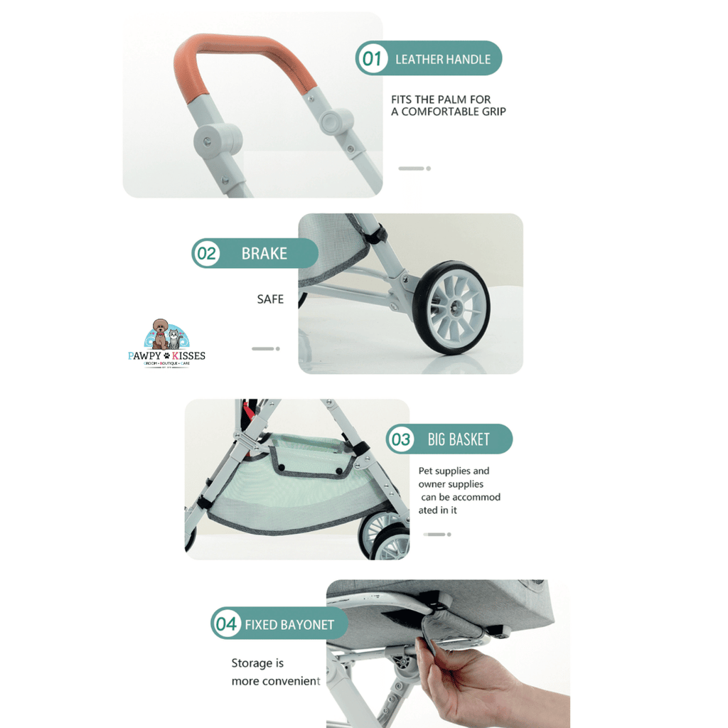 BNDC Pet Stroller 103 (Grey) For Dogs & Cats
