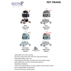 BNDC Pet Stroller 103 (Grey) For Dogs & Cats