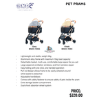 BNDC Pet Stroller 106 (Khaki) For Dogs & Cats