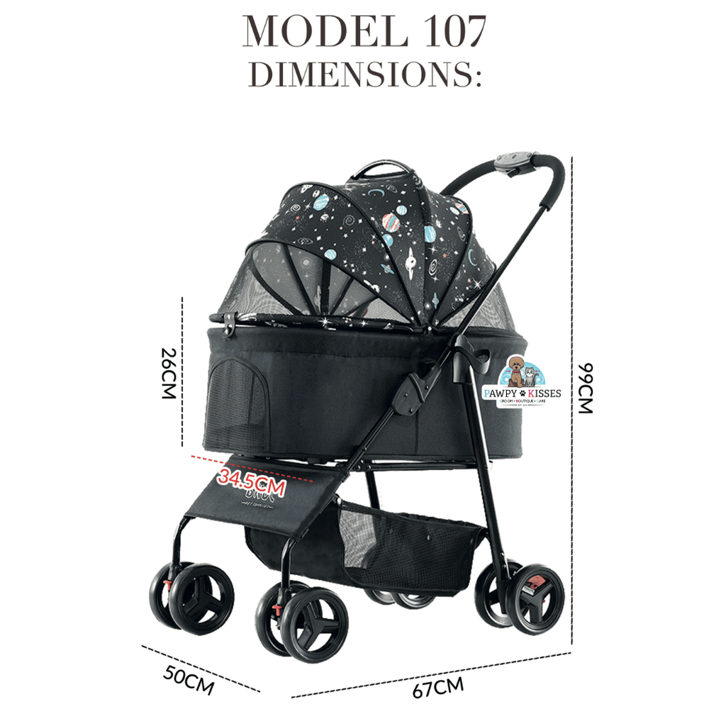 BNDC Pet Stroller 107 (Sky) For Dogs & Cats