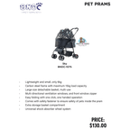 BNDC Pet Stroller 107 (Sky) For Dogs & Cats