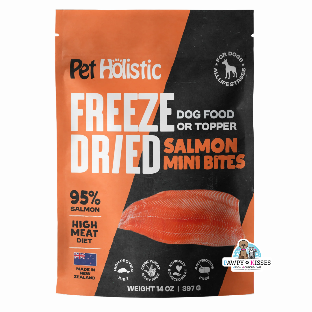 Pet Holistic Freeze Dried Salmon Mini Bites dog food or topper 325g/11.5oz