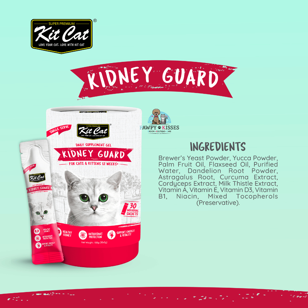 (30% OFF) Kit Cat Daily Nutritional Supplement Gel For Cats & Kittens - Kidney Guard (Tub) | (5g x 30 sticks)