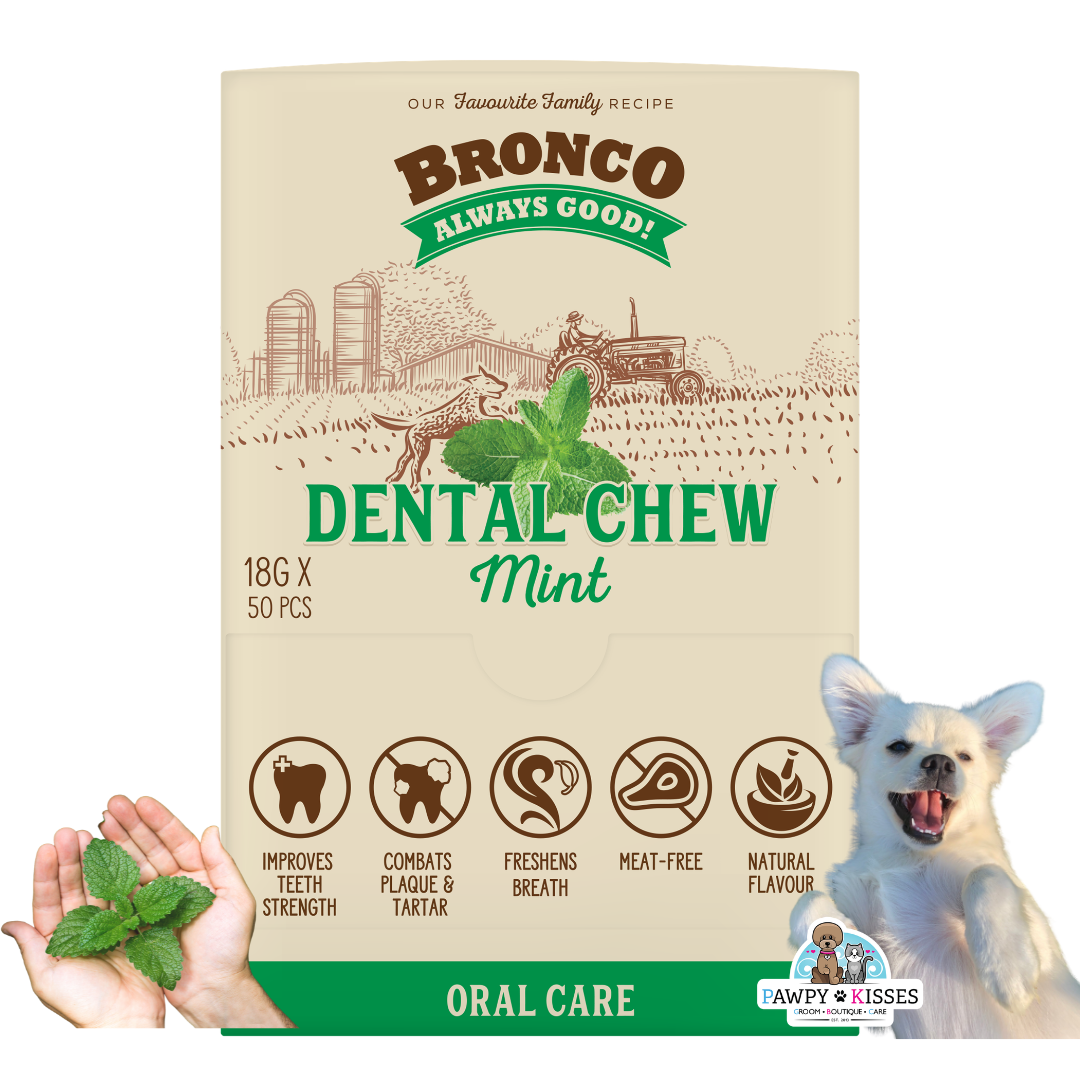 [Carton Box Deal] Bronco Dental Chew 18g x 50 Pieces - 6 Flavours