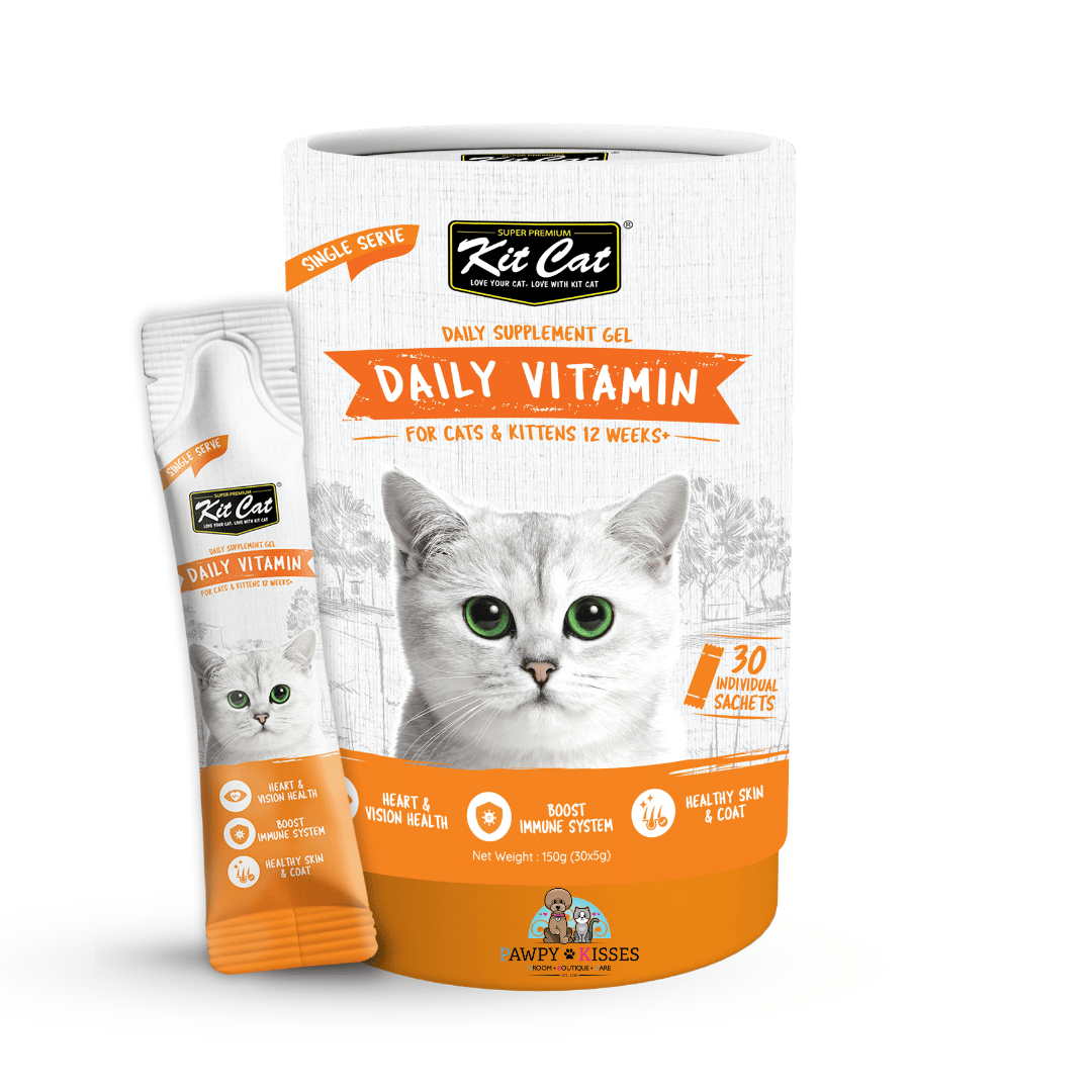 (30% OFF) Kit Cat Daily Nutritional Supplement Gel For Cats & Kittens - Daily Vitamin (Tub) | (5g x 30 sticks)