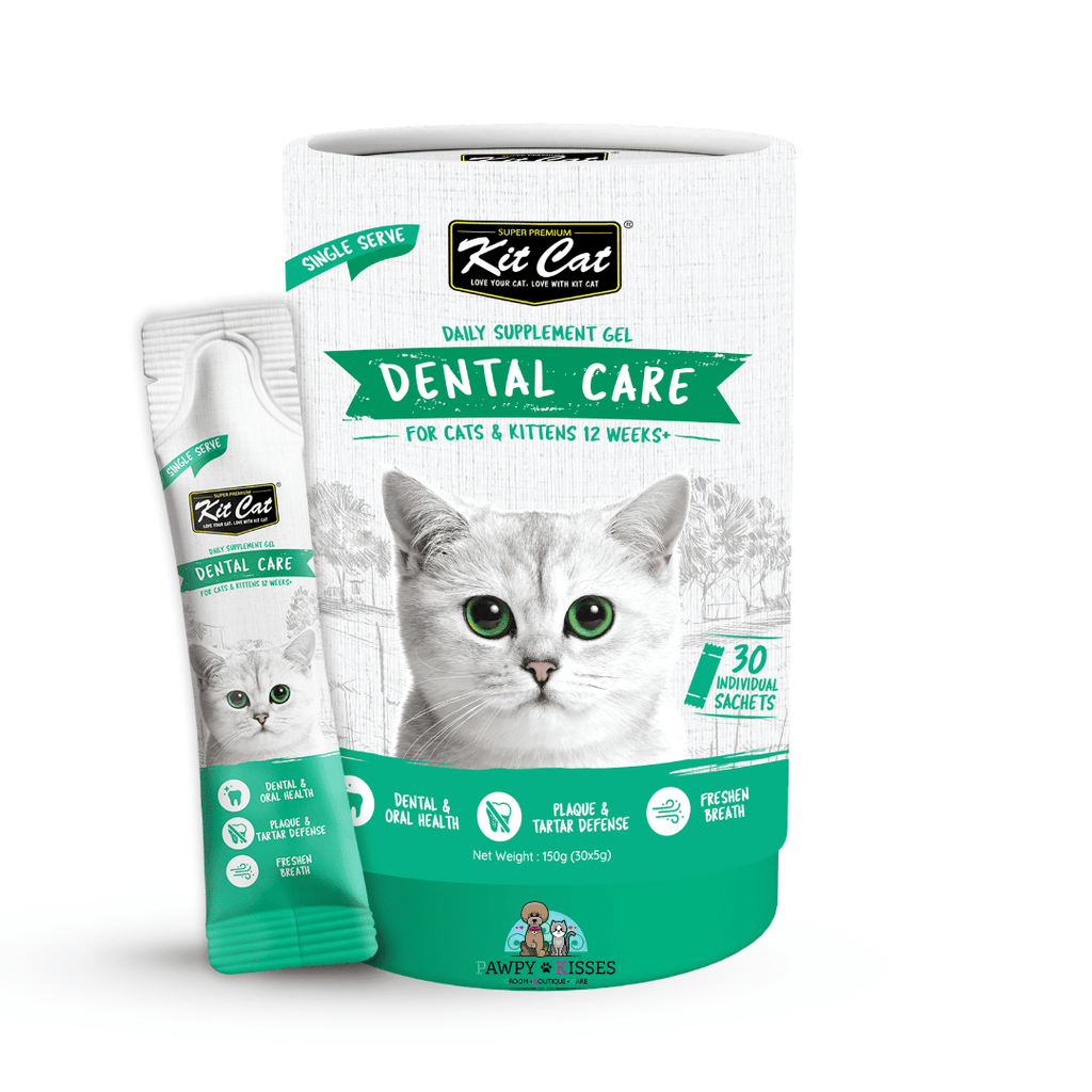 (30% OFF)Kit Cat Daily Nutritional Supplement Gel For Cats & Kittens - Dental Care (Tub) | (5g x 30 sticks)