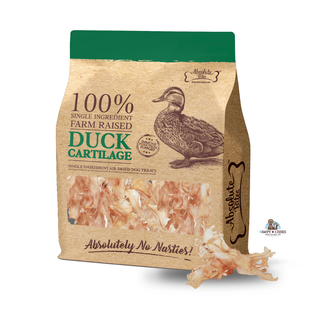 Absolute Bites Single Ingredient Air Dried Treats for Dogs - Duck Cartilage (300g) *NEW*