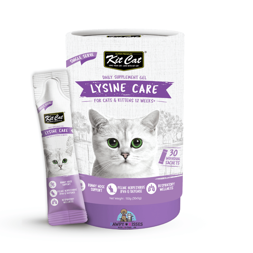 (30% OFF)Kit Cat Daily Nutritional Supplement Gel For Cats & Kittens - Lysine Care (Tub) | (5g x 30 sticks)
