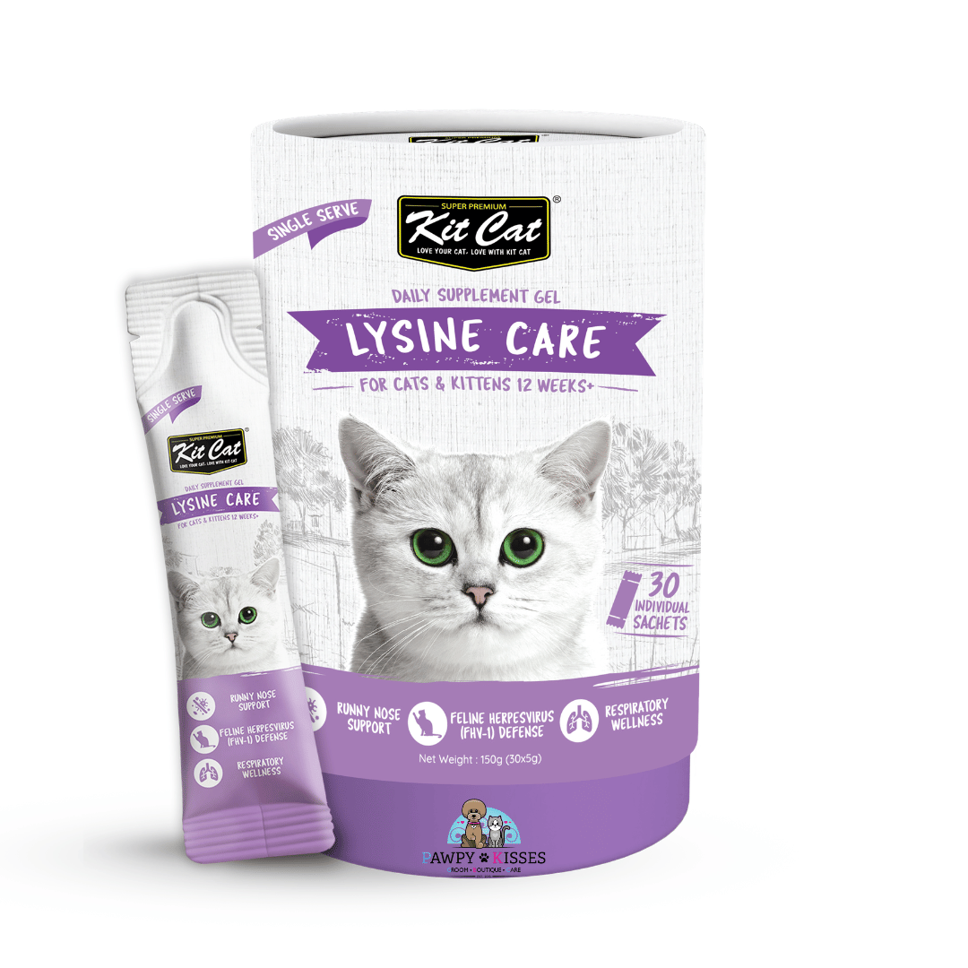 (30% OFF)Kit Cat Daily Nutritional Supplement Gel For Cats & Kittens - Lysine Care (Tub) | (5g x 30 sticks)
