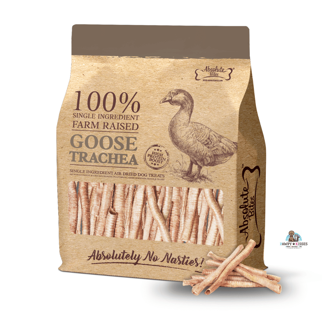 Absolute Bites Single Ingredient Air Dried Treats for Dogs - Goose Trachea (250g) *NEW*