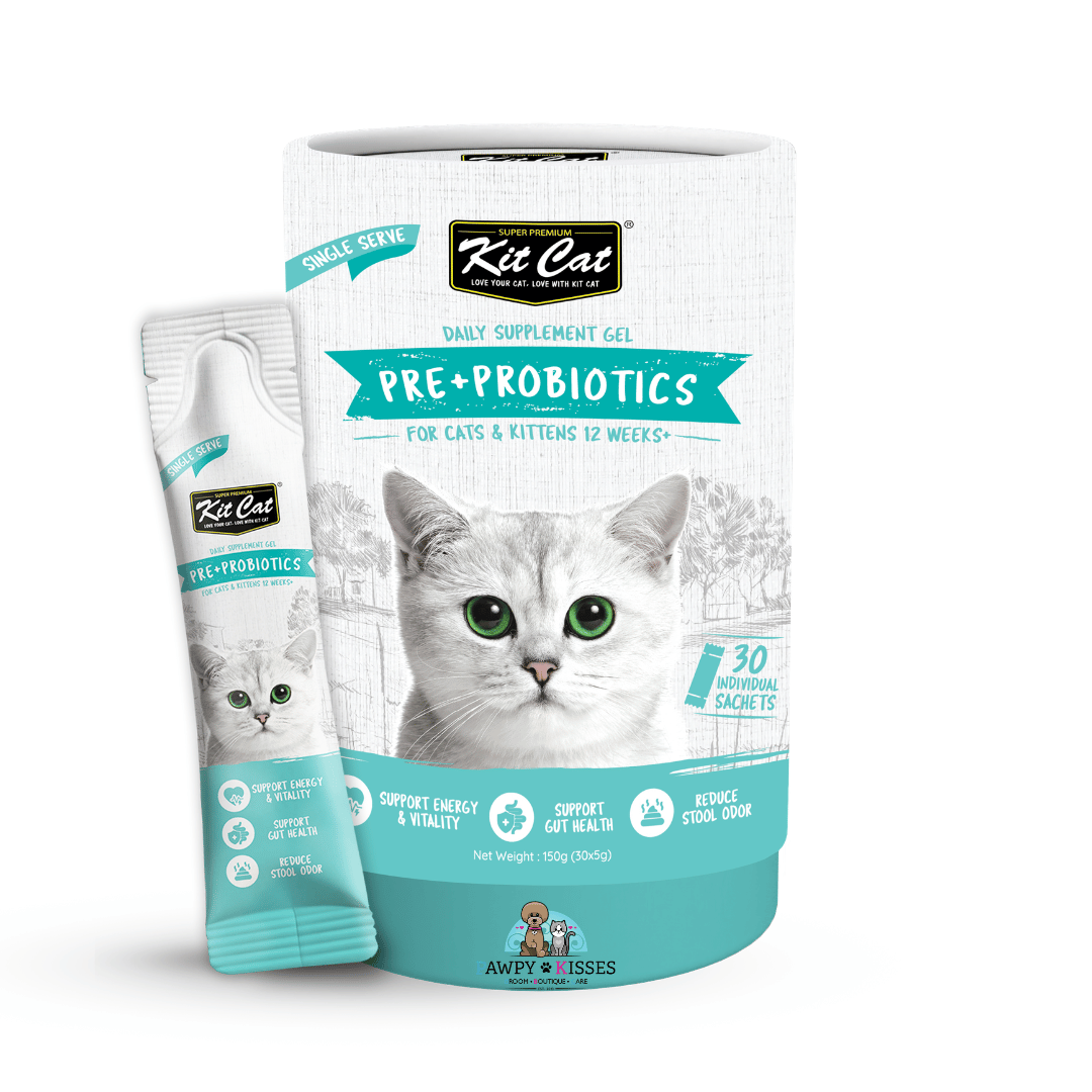 (30% OFF) Kit Cat Daily Nutritional Supplement Gel For Cats & Kittens - Pre+Probiotic Care (Tub) | (5g x 30 sticks)