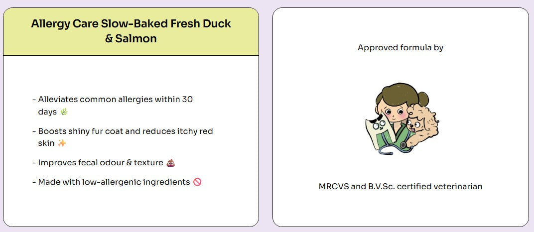 [10% OFF] Notti Allergy Care Slow-Baked Fresh Duck & Salmon (Super Premium Dog Food) 1.5kg/4.8kg