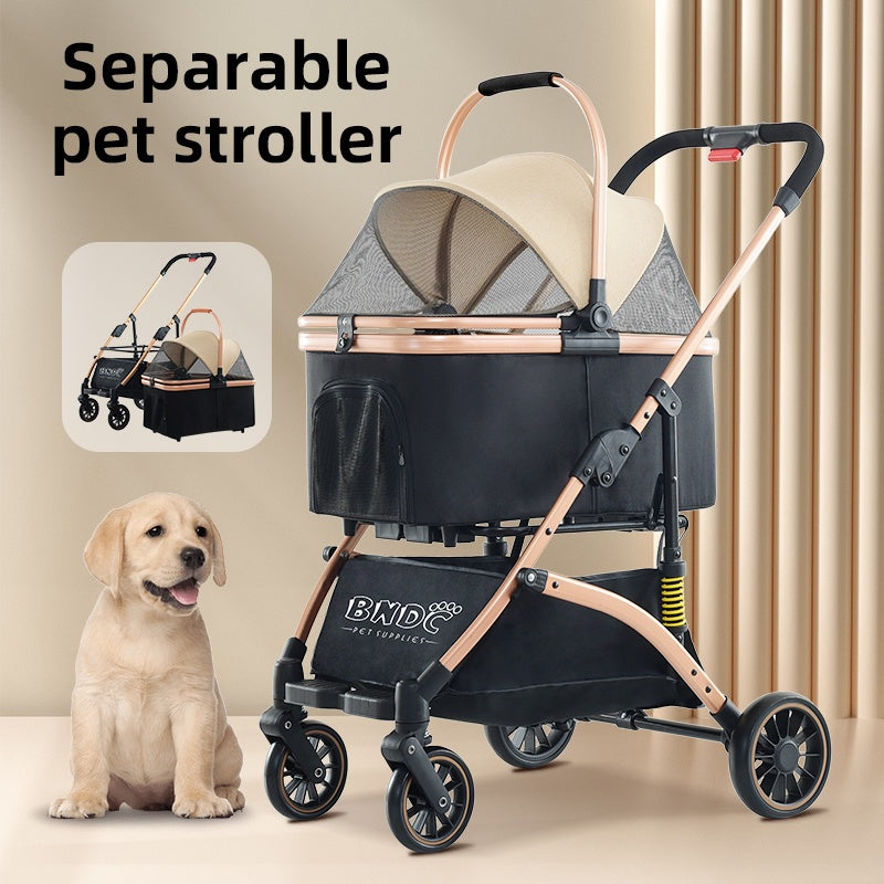 BNDC Pet Stroller 301 (Khaki) For Dogs & Cats