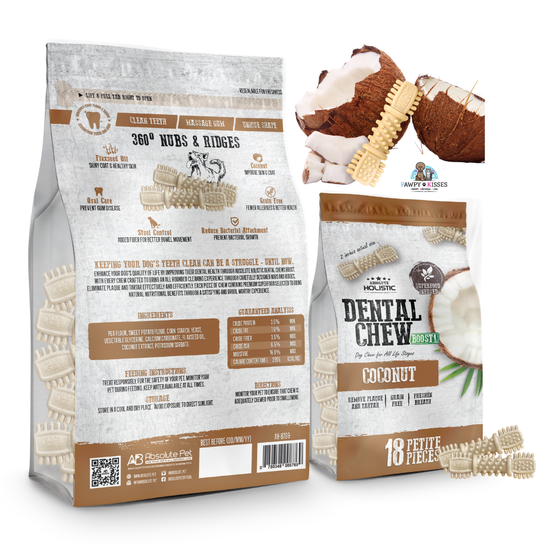 Absolute Holistic Coconut Boost Dental Chew for Dogs (160g) [Petite Size]