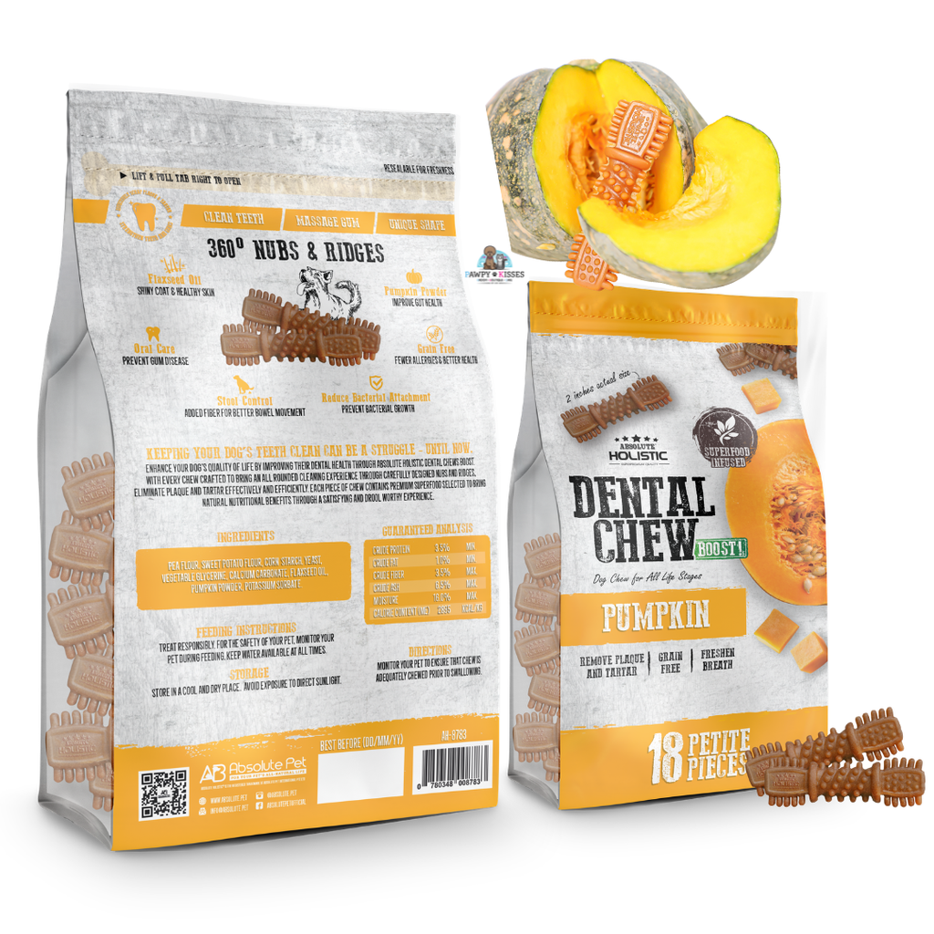 Absolute Holistic Pumpkin Boost Dental Chew for Dogs (160g) [Petite Size]