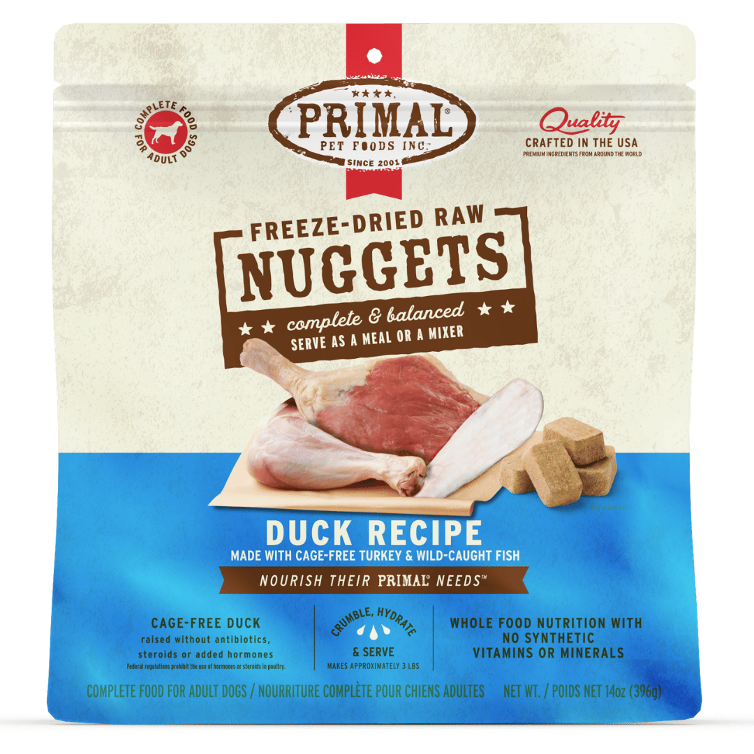 Primal Dog Freeze Dried Raw Nuggets Duck 14oz