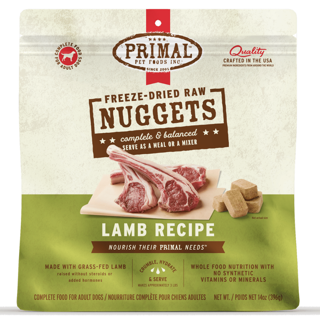 Primal Dog Freeze Dried Raw Nuggets Lamb 14oz