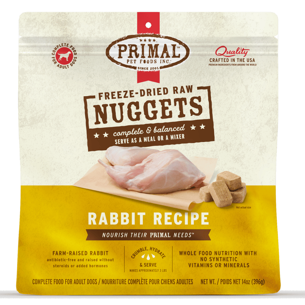 Primal Dog Freeze Dried Raw Nuggets Rabbit 14oz