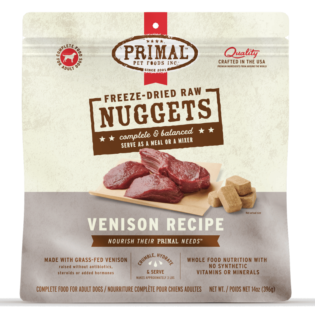 Primal Dog Freeze Dried Raw Nuggets Venison 14oz