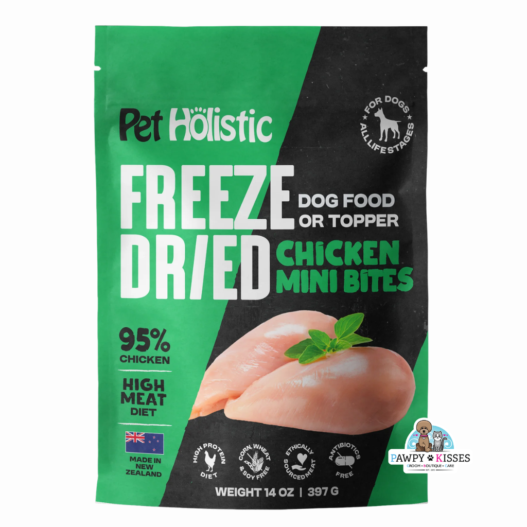 Pet Holistic Freeze Dried Chicken Mini Bites dog food or topper 397g/14oz