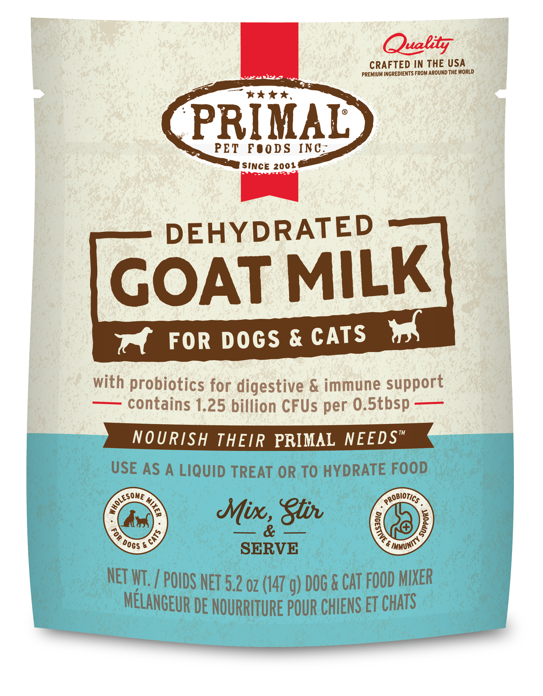 Primal Dog & Cat Dehydrated Goat Milk with Probiotics 5.2oz