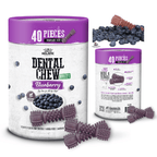Absolute Holistic BOOST! Dental Chew Value Tub for Dogs - Blueberry | Regular 3.8 Inch - 40PCS (1KG)