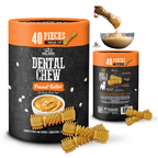 Absolute Holistic Dental Chew Value Tub for Dogs - Peanut Butter | Regular 3.8 Inch - 40PCS (1KG)