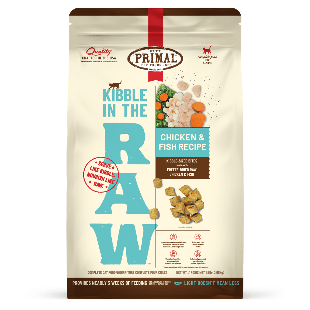 Primal Cat Kibble in the Raw Freeze Dried Chicken & Fish 1.5lbs