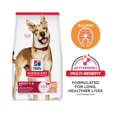 [Free 4.5lbs With Purchase of 33lbs] Hills Science Diet Adult Dry Dog Food Salmon & Brown Rice Recipe (2 Sizes) 608503/608505