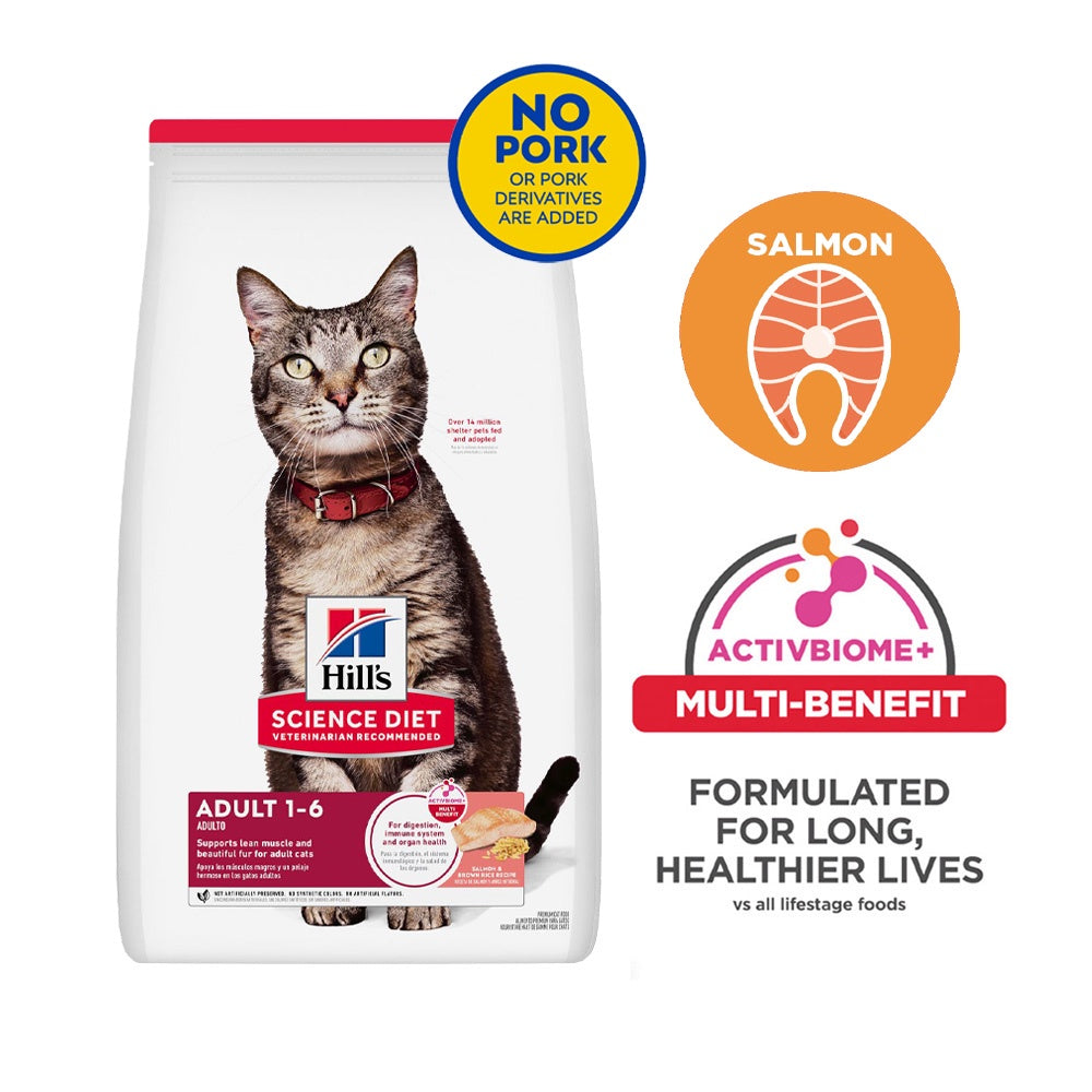 Hills Science Diet Adult Cat Dry Food Salmon Recipe 3.5lbs 608506