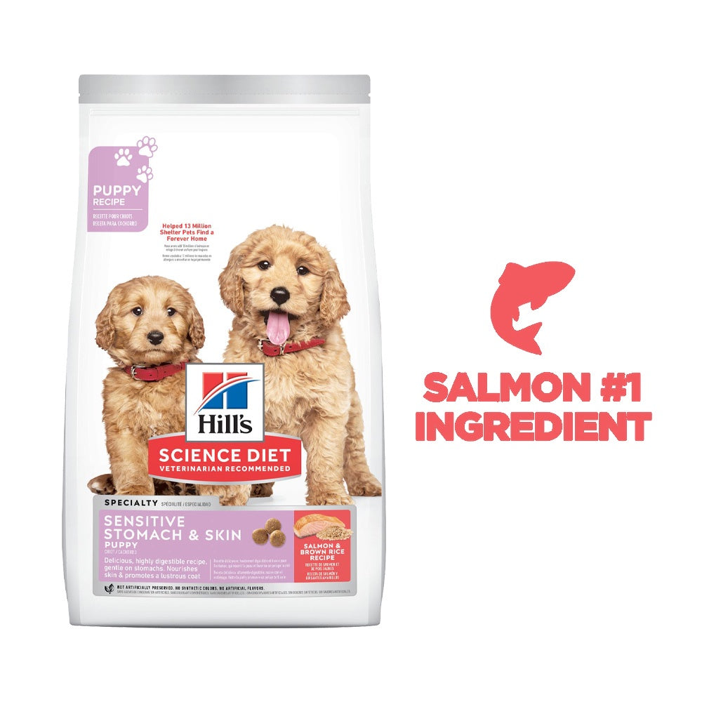 Hills Science Diet Sensitive Stomach & Skin PUPPY Dry Dog Food - Salmon & Brown Rice Recipe 4lbs 608510