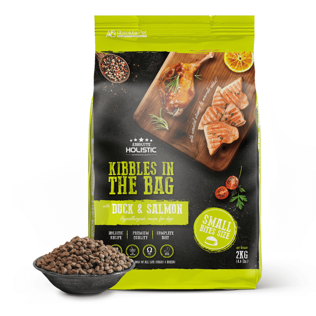 Absolute Holistic Kibbles In The Bag Hypoallergenic Recipe Small Bites Dog Dry Food - Duck & Salmon (2kg/12kg)