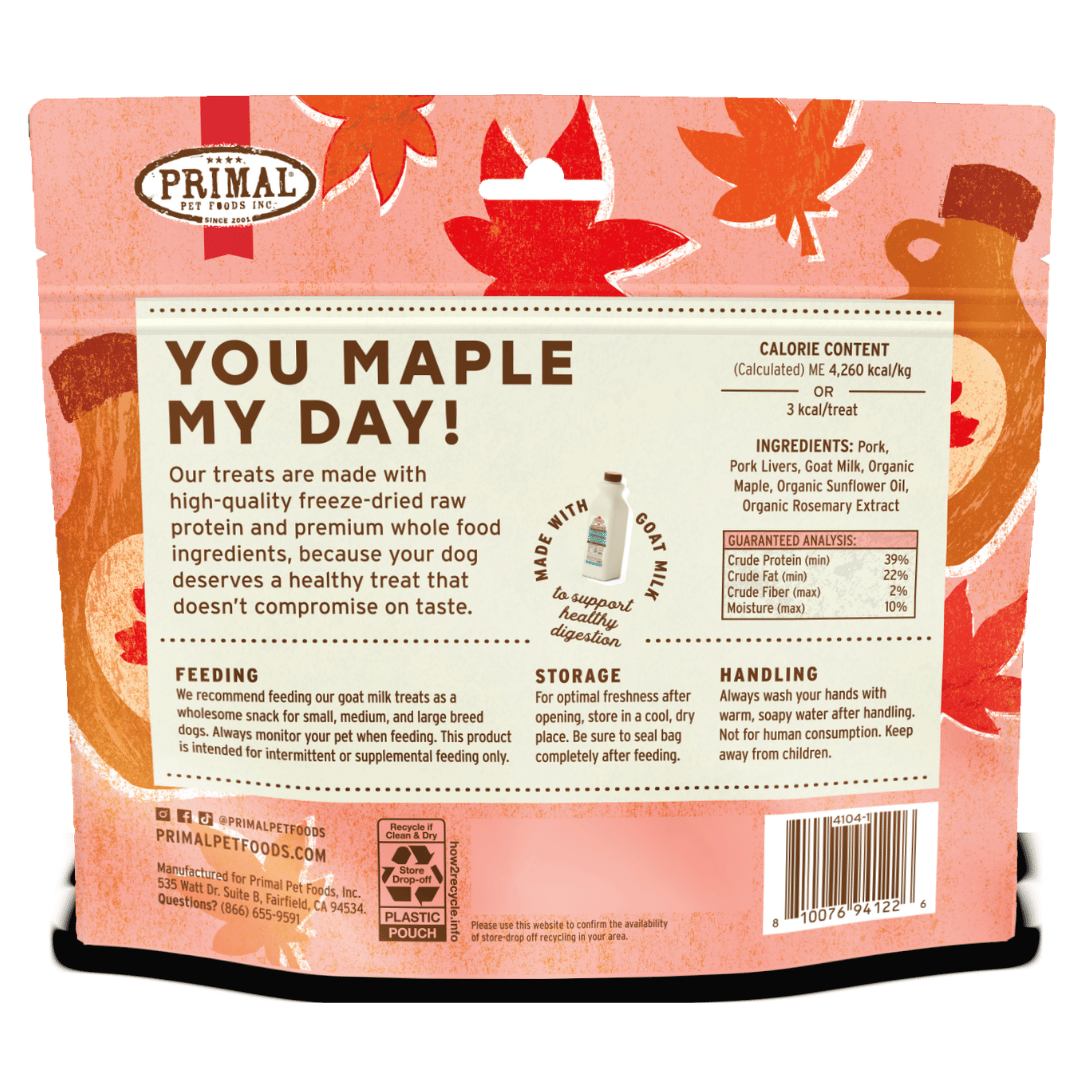 Primal Dog Freeze Dried Raw Treats You Maple My Day - Maple 2oz