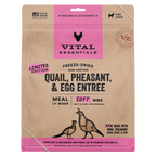 Vital Essentials Freeze-Dried Raw Quail, Pheasant, Egg Entree & Mixer Dog Food Soft Nibs, 14 oz