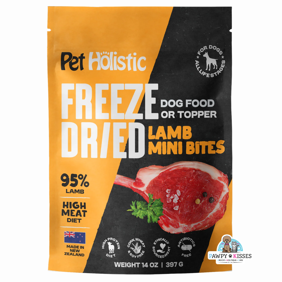 Pet Holistic Freeze Dried Lamb Mini Bites dog food or topper 397g/14oz