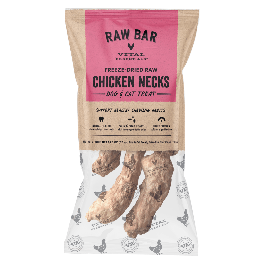 Vital Essentials RAW BAR Freeze-Dried Raw Chicken Necks Dog & Cat Treat, 1.23 oz