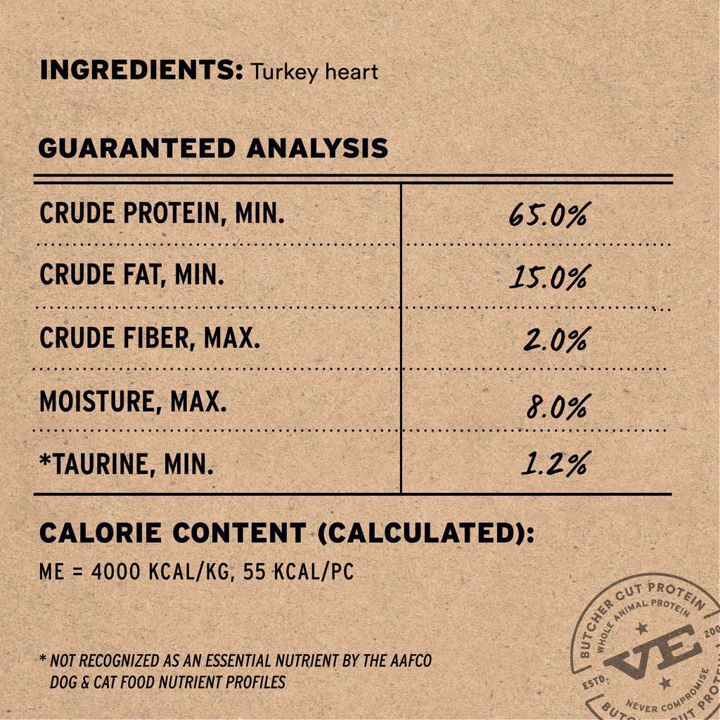 Vital Essentials RAW BAR Freeze-Dried Raw Turkey Hearts Dog Treat, 1.6 oz
