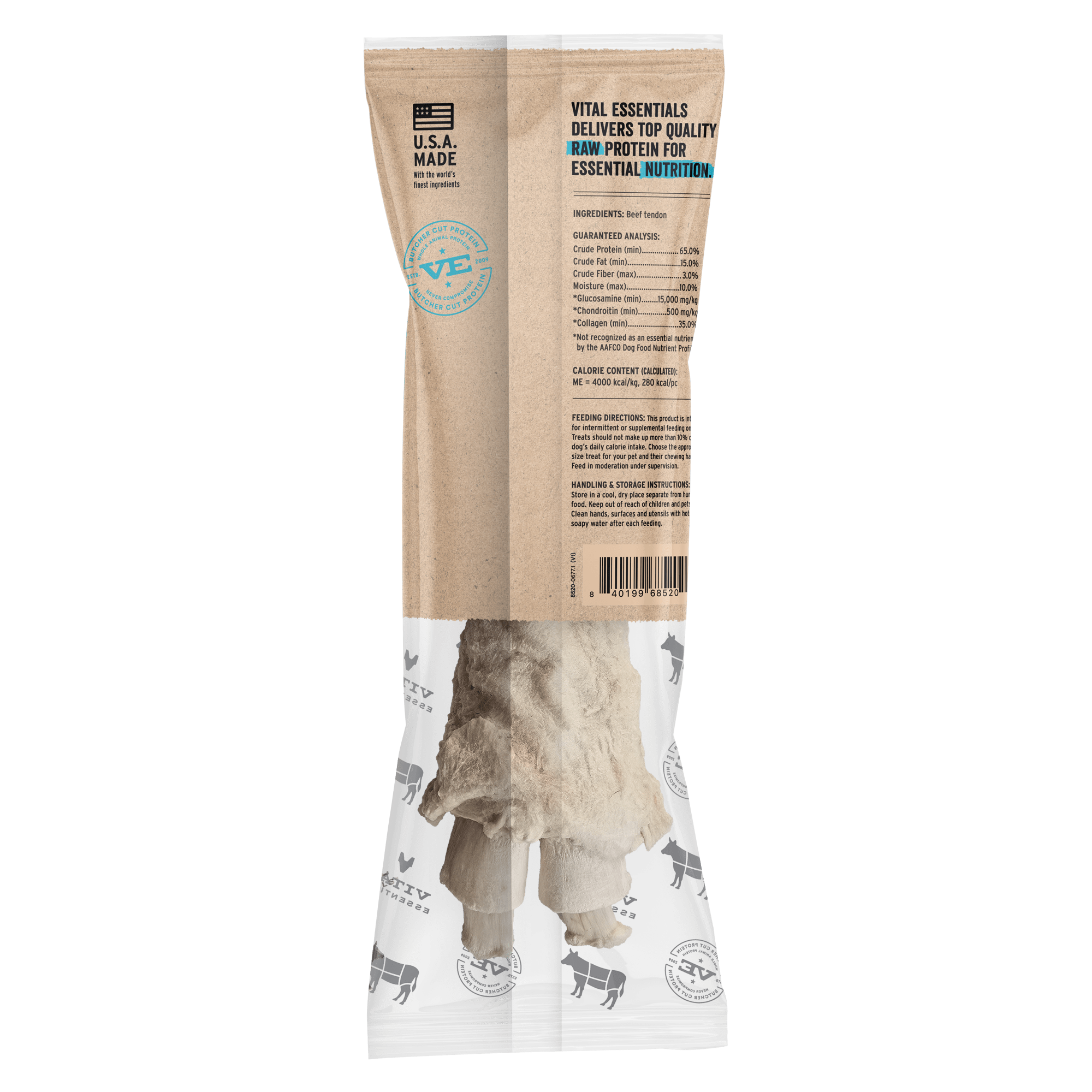 Vital Essentials RAW BAR Freeze-Dried Raw Beef Tendon Dog Treat 1.76 oz
