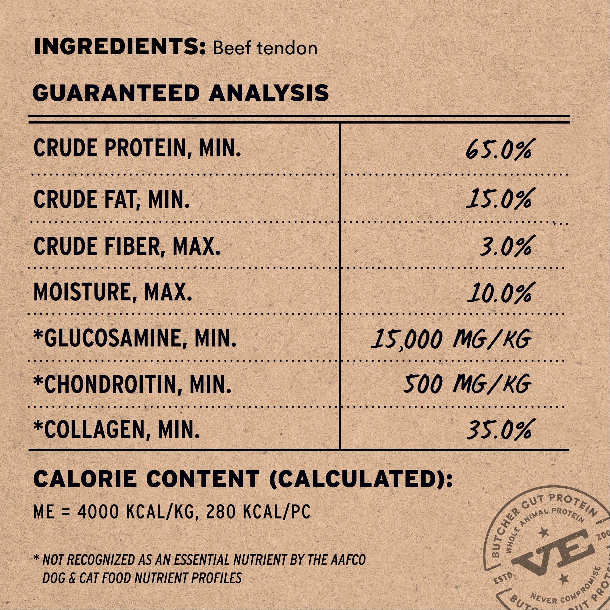 Vital Essentials RAW BAR Freeze-Dried Raw Beef Tendon Dog Treat 1.76 oz