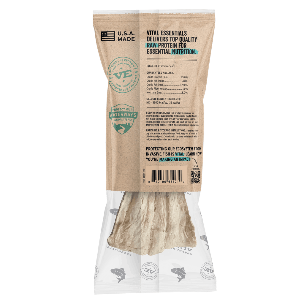 Vital Essentials RAW BAR Freeze-Dried Raw Silver Carp Filet Dog Treat, 1.12 oz