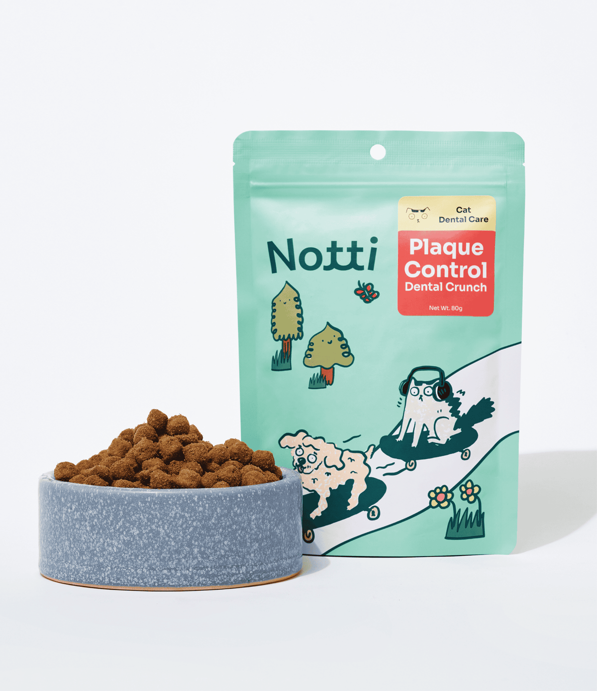 [10% OFF] Notti Mau Mau Plaque Control Dental Crunch (For Cats) Treats For Cats 80g