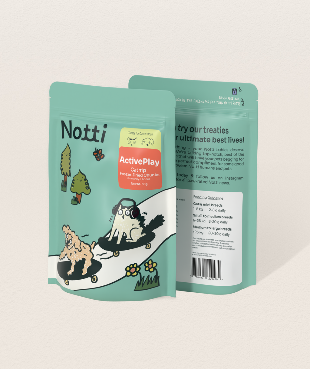 [10% OFF] Notti ActivePlay Catnip Freeze-Dried Chunks 50g Treats For Dogs & Cats