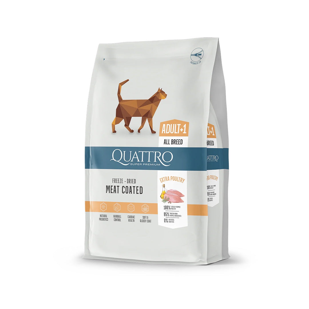 [New Launch 50% OFF] Quattro Adult All Breed Dry Cat Food - Poultry 1.5kg/7kg
